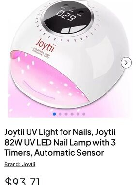 Joytii 82W UV LED Nail Lamp - White with Pink Light